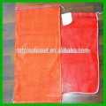 High strength orange plastic PP leno drawstring mesh bag